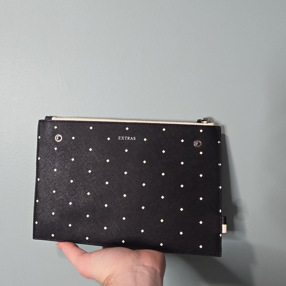Uri Minkoff Polka Dot Men's Minimalist Travel Office Attachable Pouch Clutch